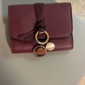 Chloe mini alphabet leather trifold wallet